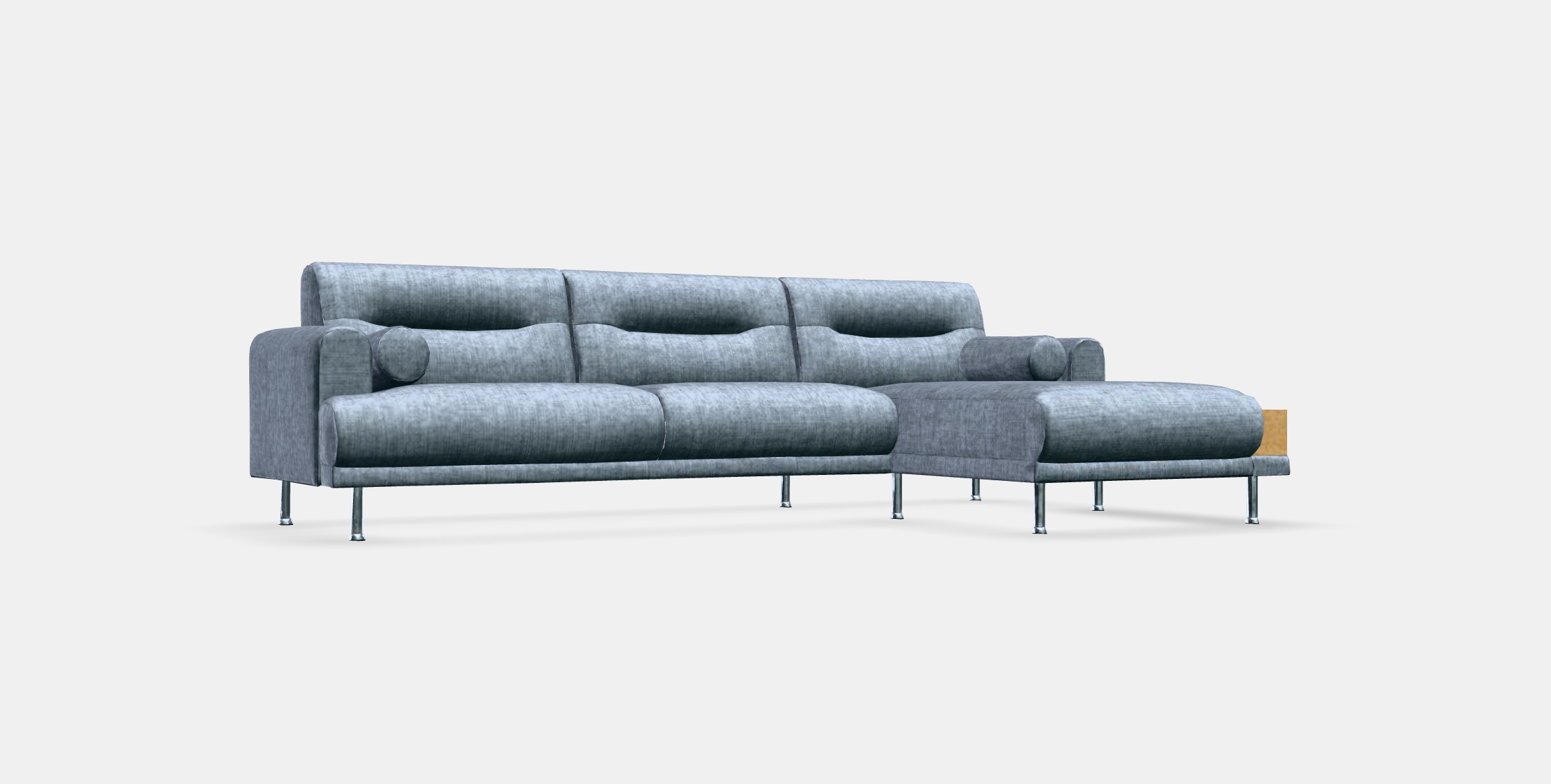 LANGARYD 3-seat sofa w chaise longue right Low-poly 3D model_7