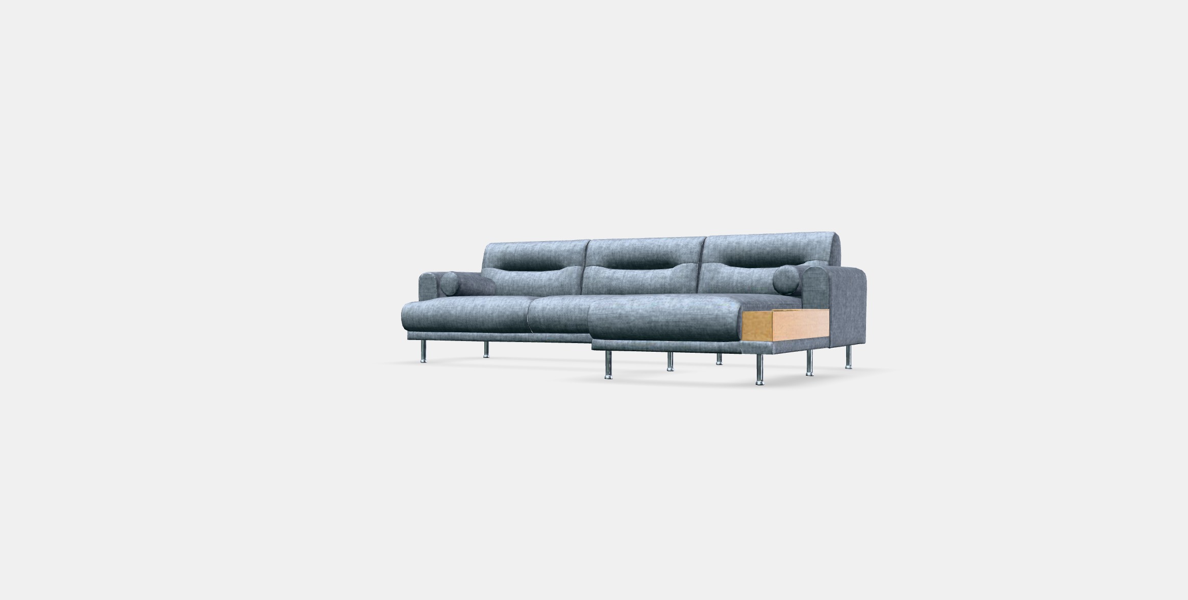 LANGARYD 3-seat sofa w chaise longue right Low-poly 3D model_12