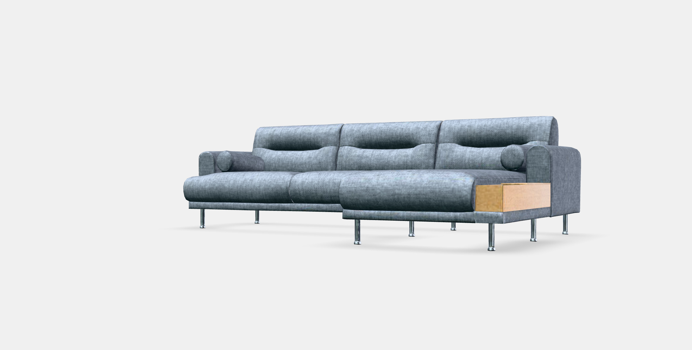 LANGARYD 3-seat sofa w chaise longue right Low-poly 3D model_13