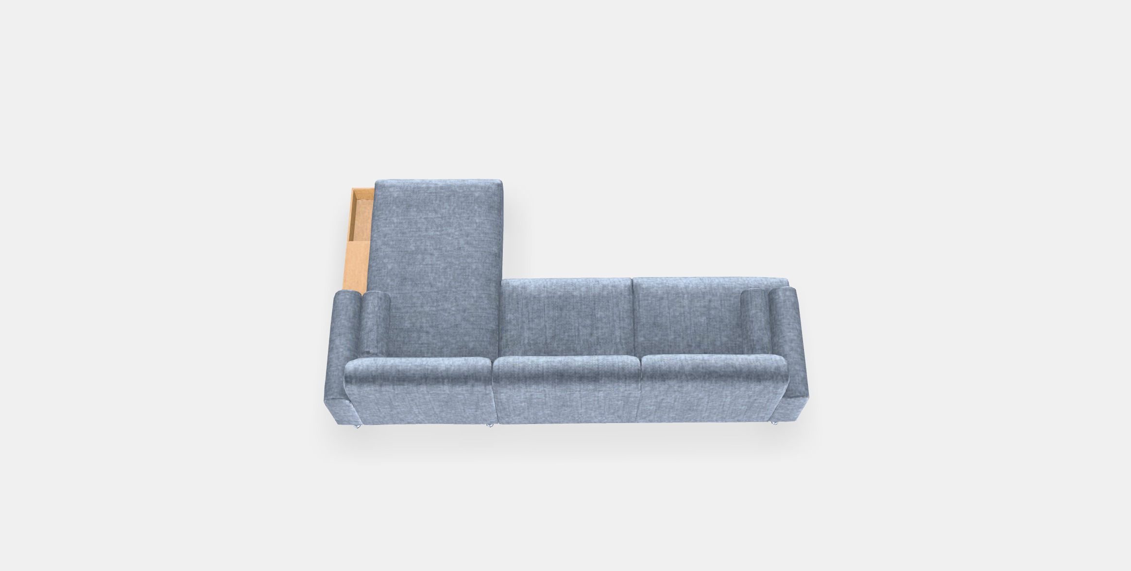 LANGARYD 3-seat sofa w chaise longue right Low-poly 3D model_2