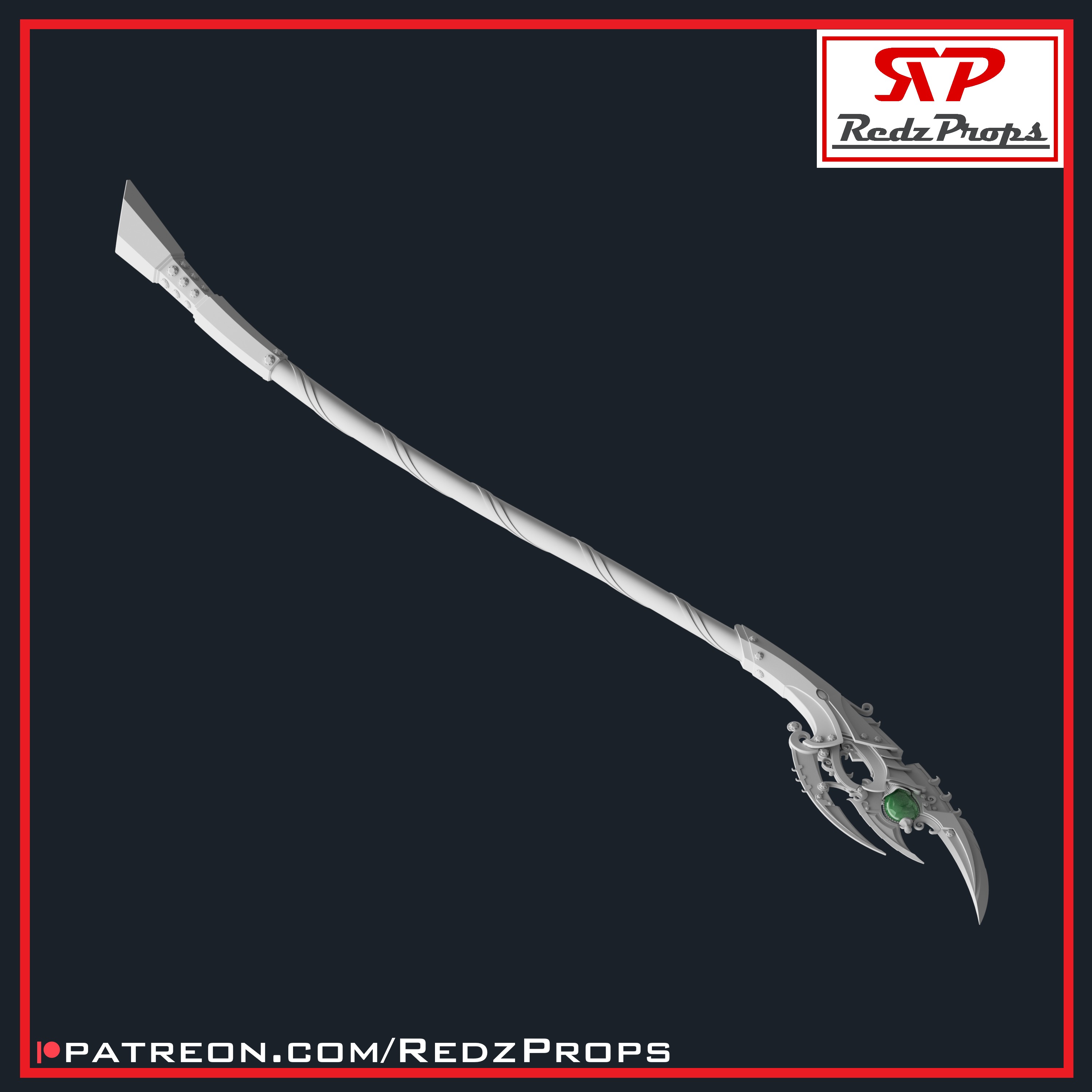 1602 Loki Scepter Cosplay Prop 3D print model_9