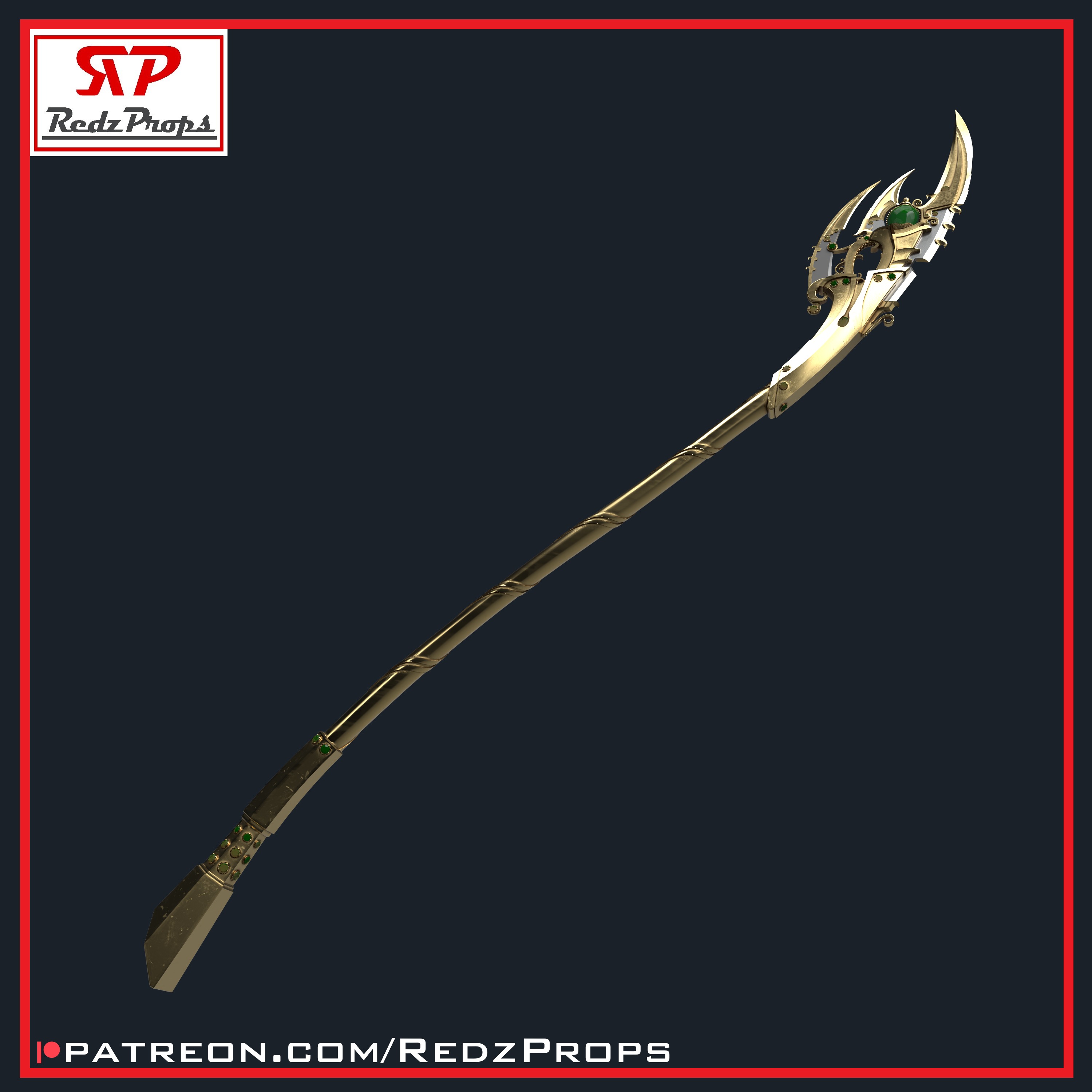 1602 Loki Scepter Cosplay Prop 3D print model_6
