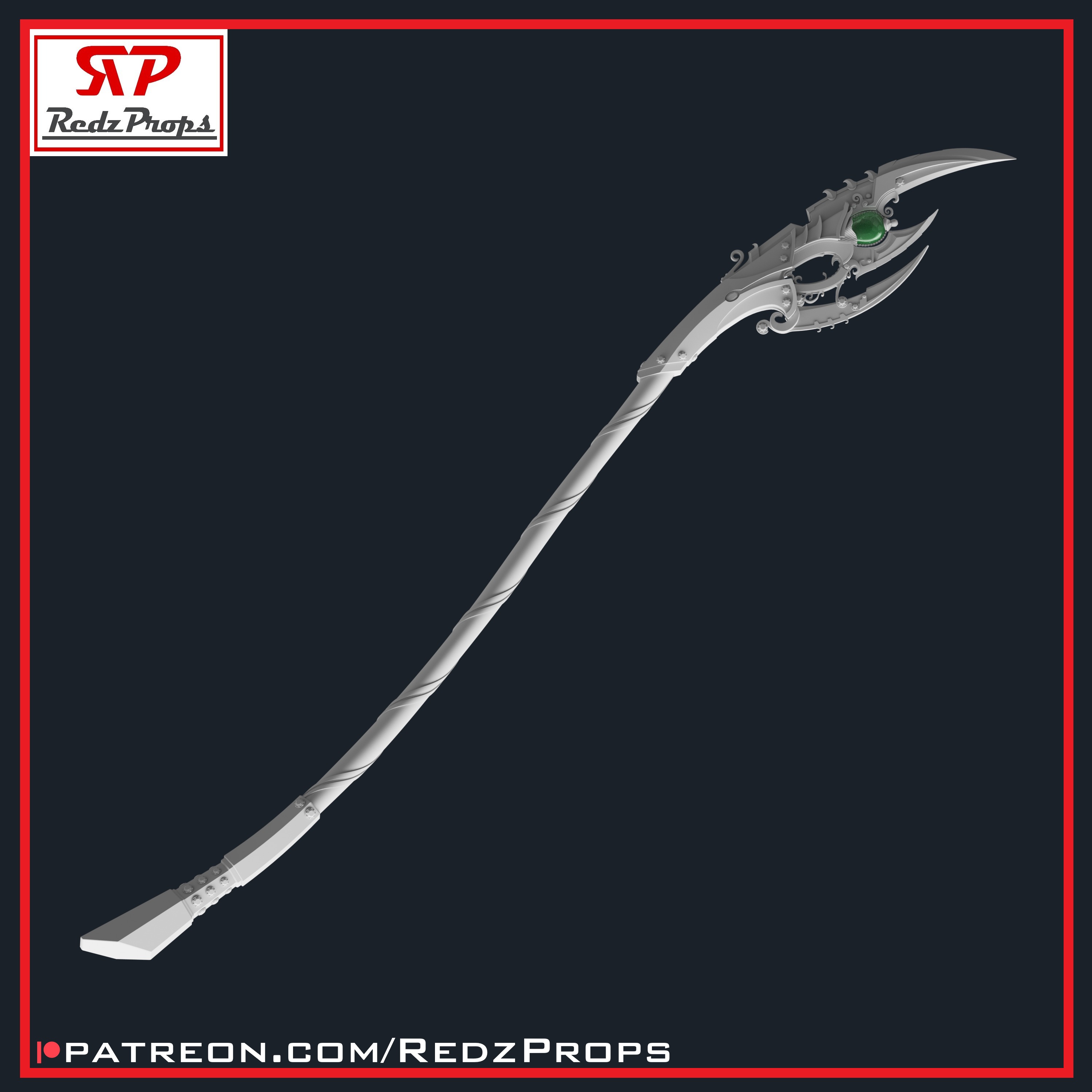 1602 Loki Scepter Cosplay Prop 3D print model_10