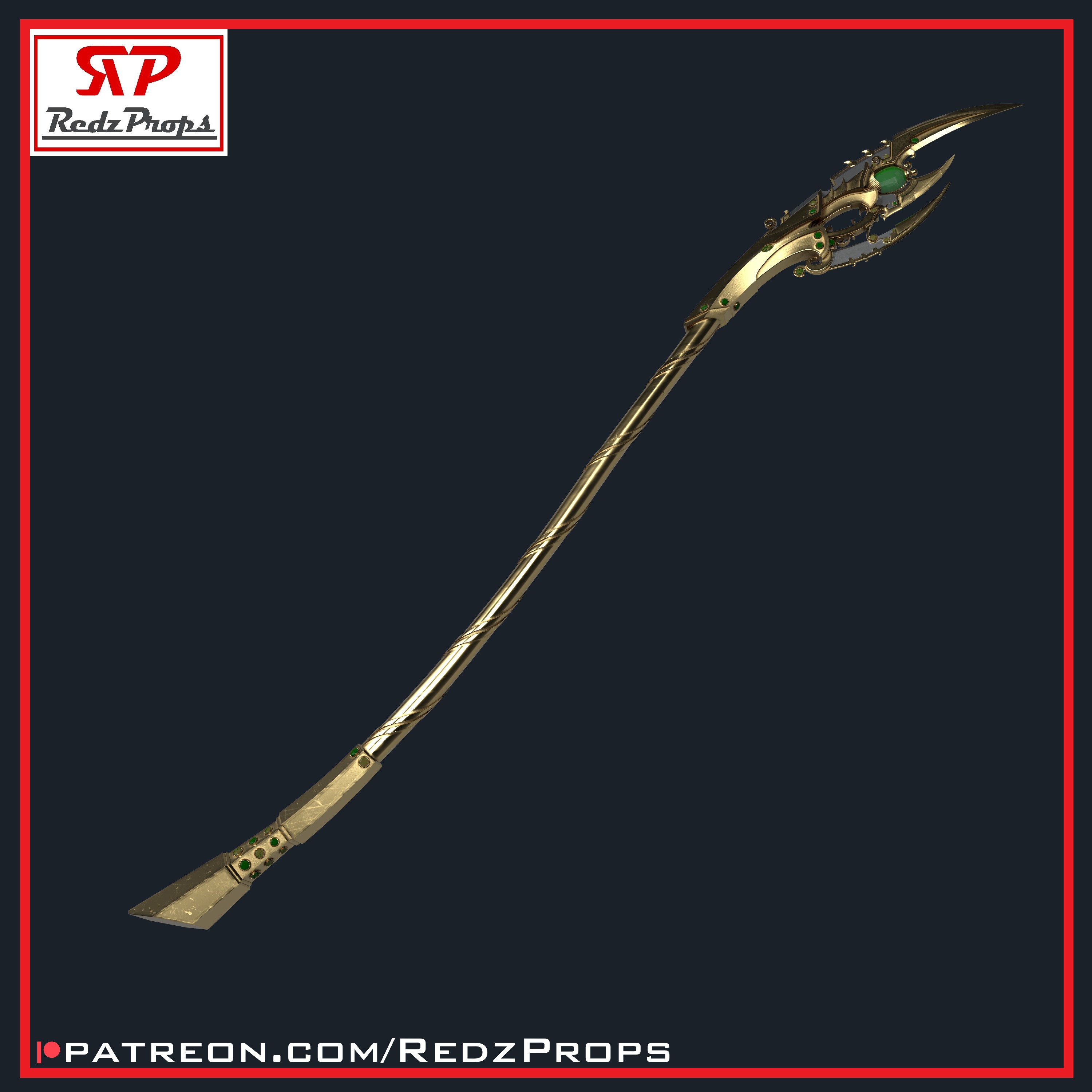 1602 Loki Scepter Cosplay Prop 3D print model_5