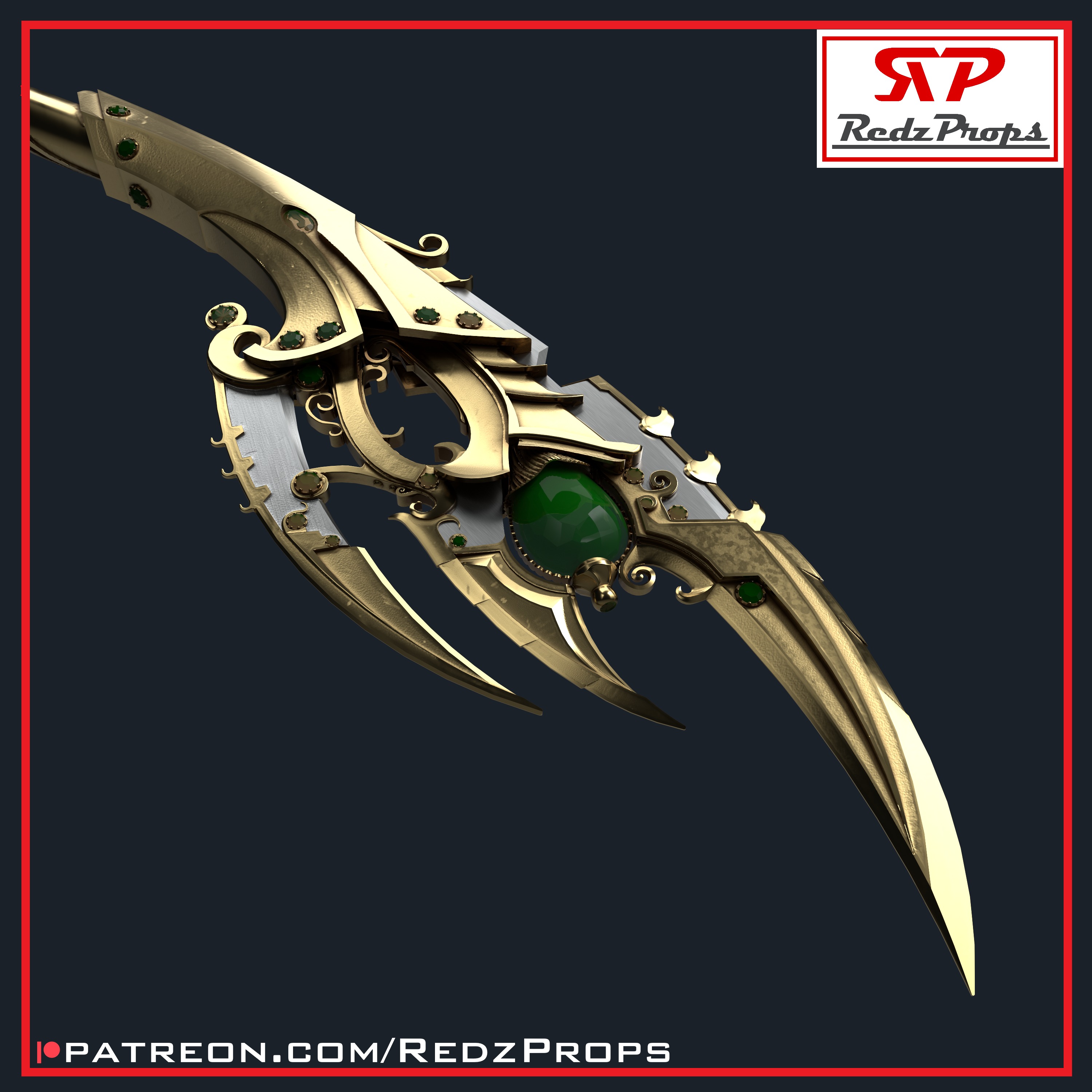 1602 Loki Scepter Cosplay Prop 3D print model_4