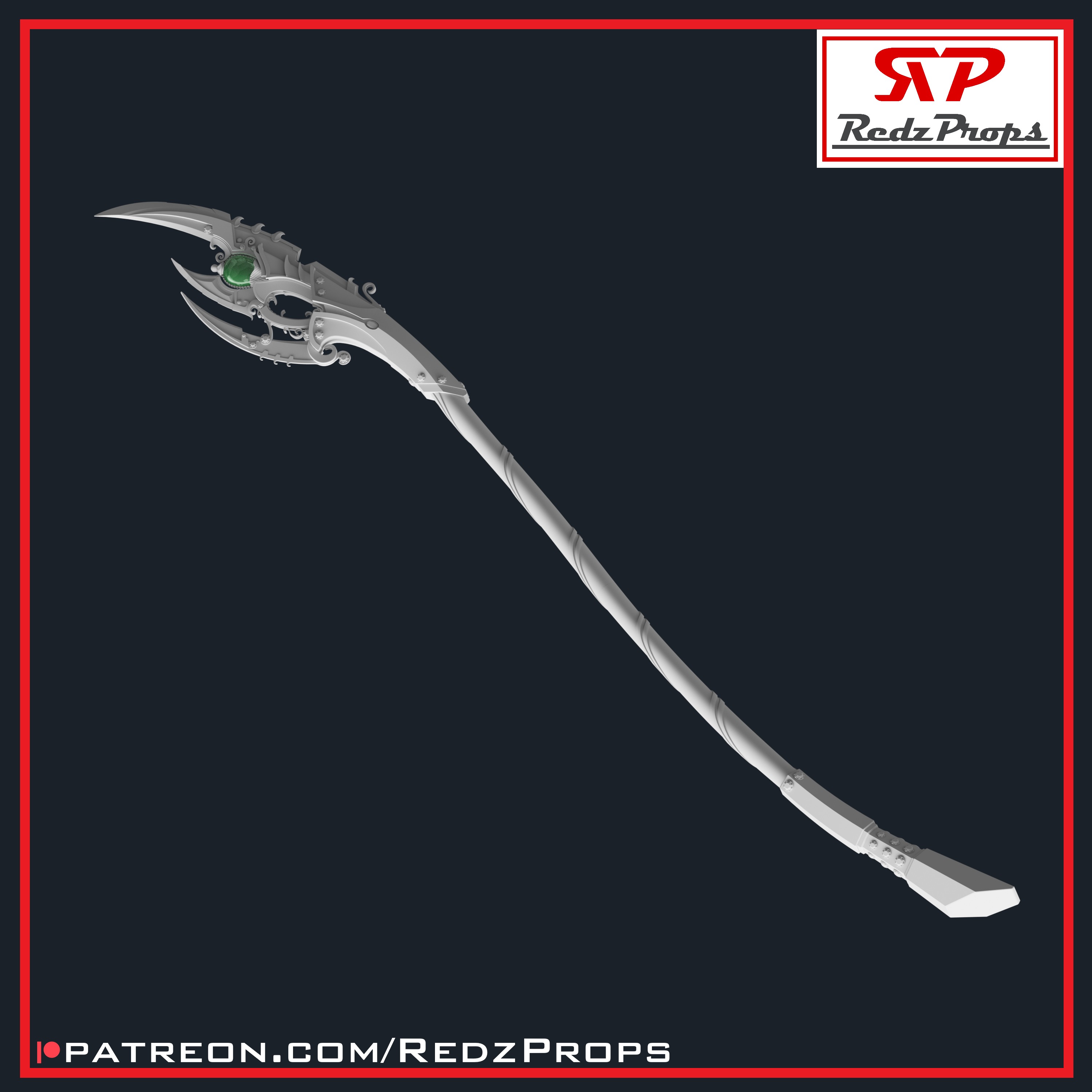 1602 Loki Scepter Cosplay Prop 3D print model_8