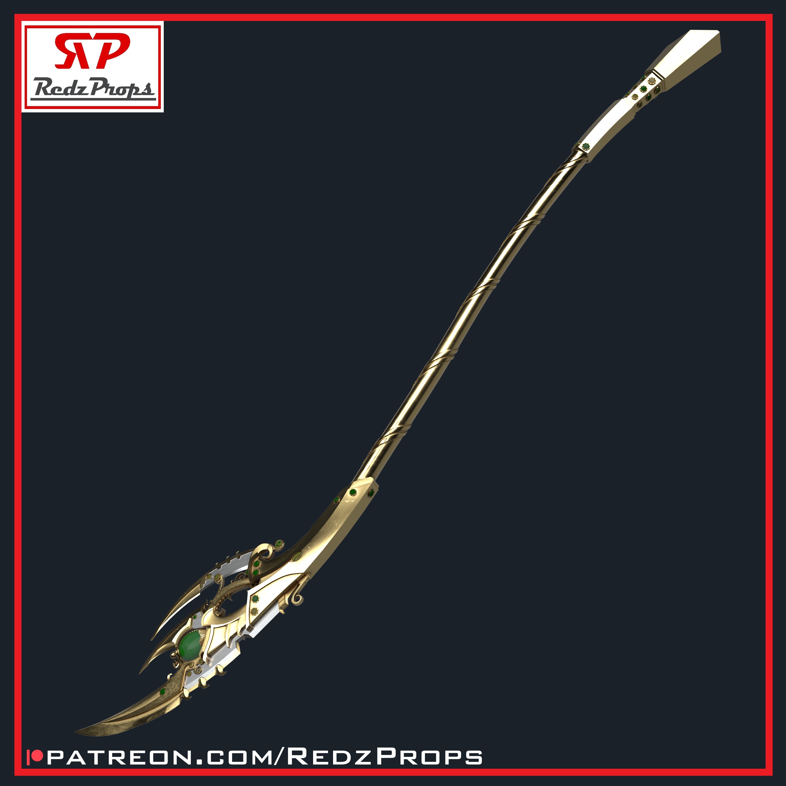 1602 Loki Scepter Cosplay Prop 3D print model_3