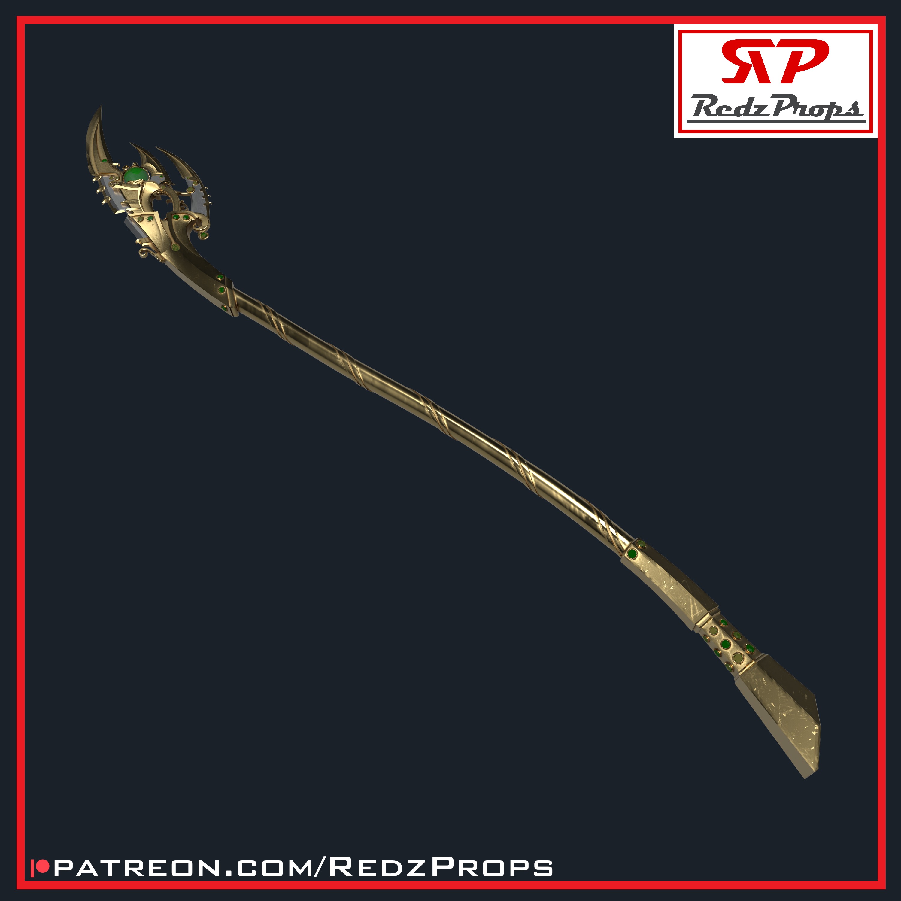 1602 Loki Scepter Cosplay Prop 3D print model_1