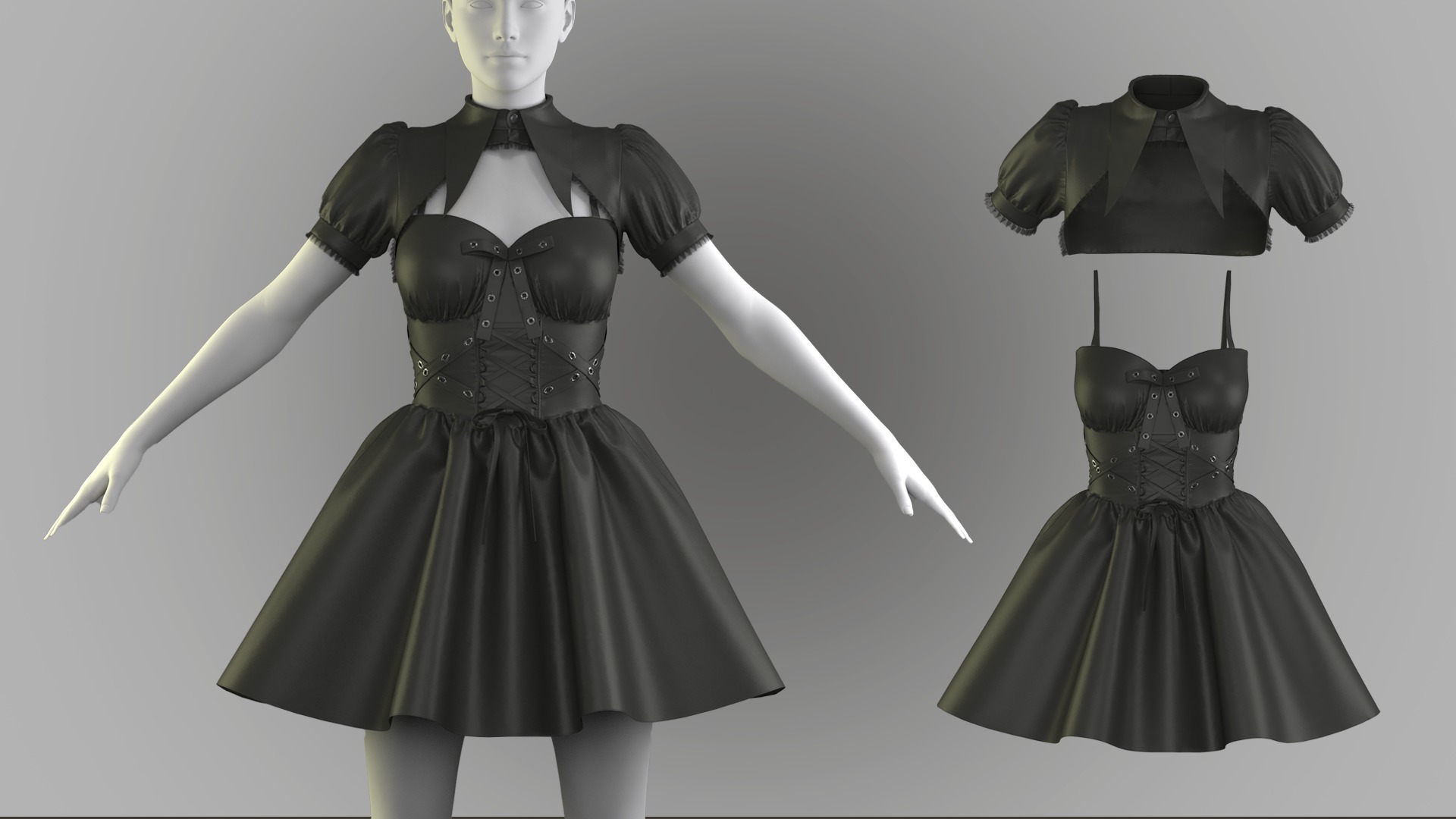 Lolita Dress 3D model_6
