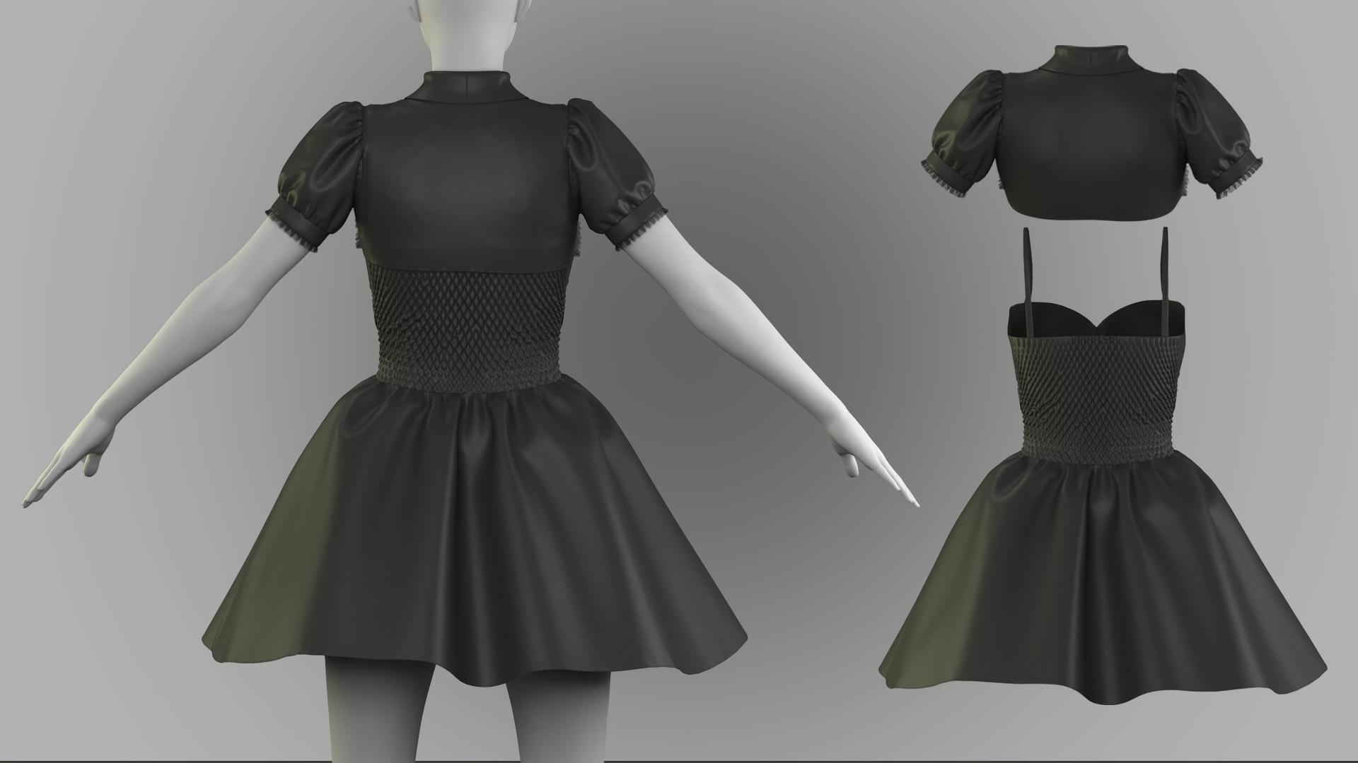 Lolita Dress 3D model_7