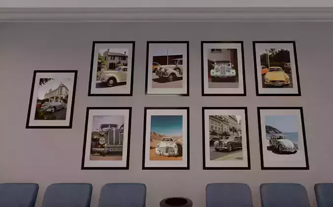 Framed Pictures of Vintage Cars