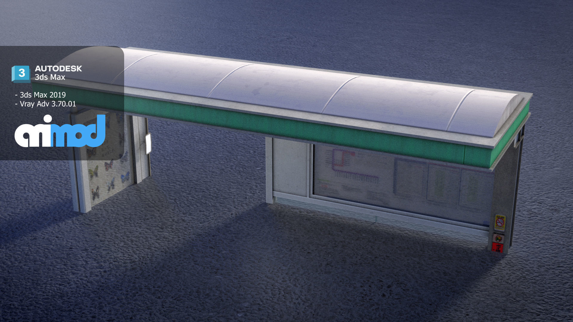 Japan Bus Station 3D model_4