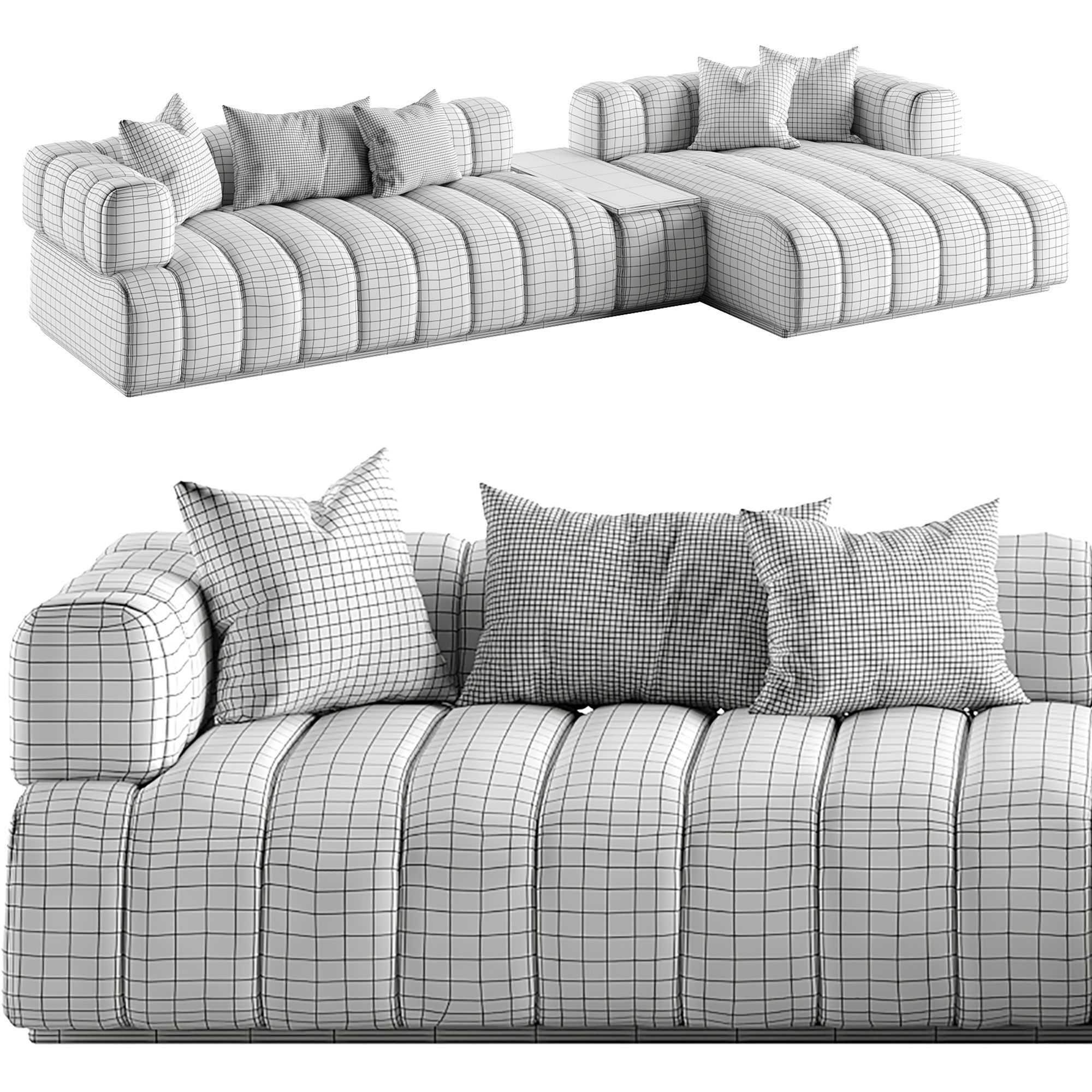 Sofa Marron 3D model_3