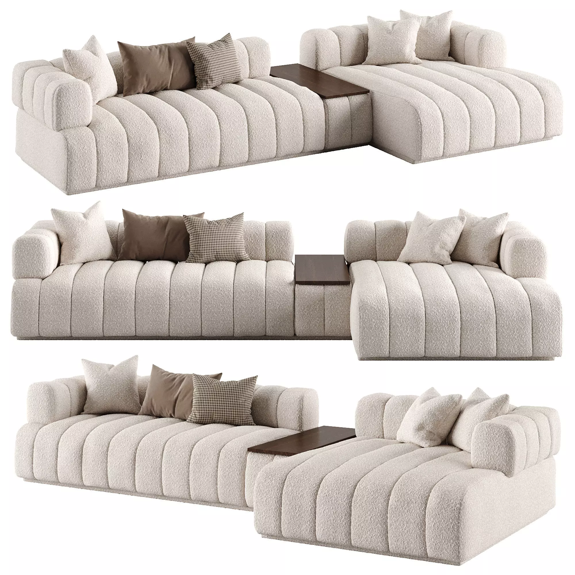 Sofa Marron 3D model_0