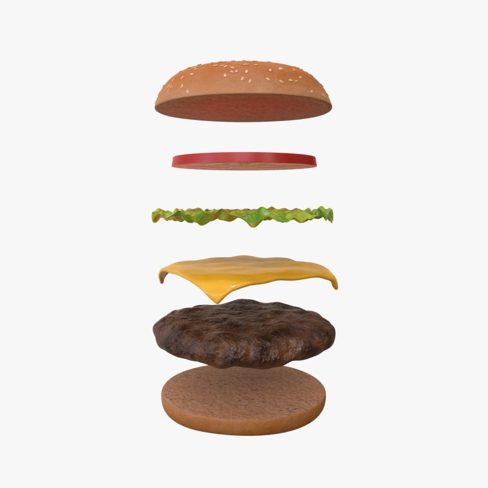 Hamburger 3D model_4
