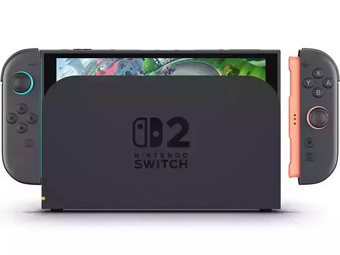Nintendo Switch 2 with Dock 3D model