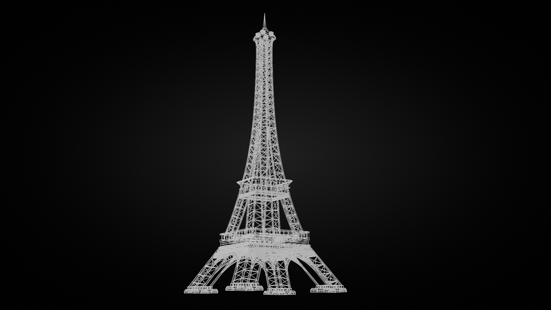Low Poly Eiffel Tower Low-poly 3D model_4