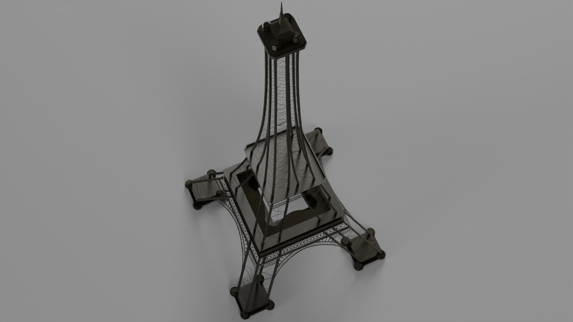 Low Poly Eiffel Tower Low-poly 3D model_7