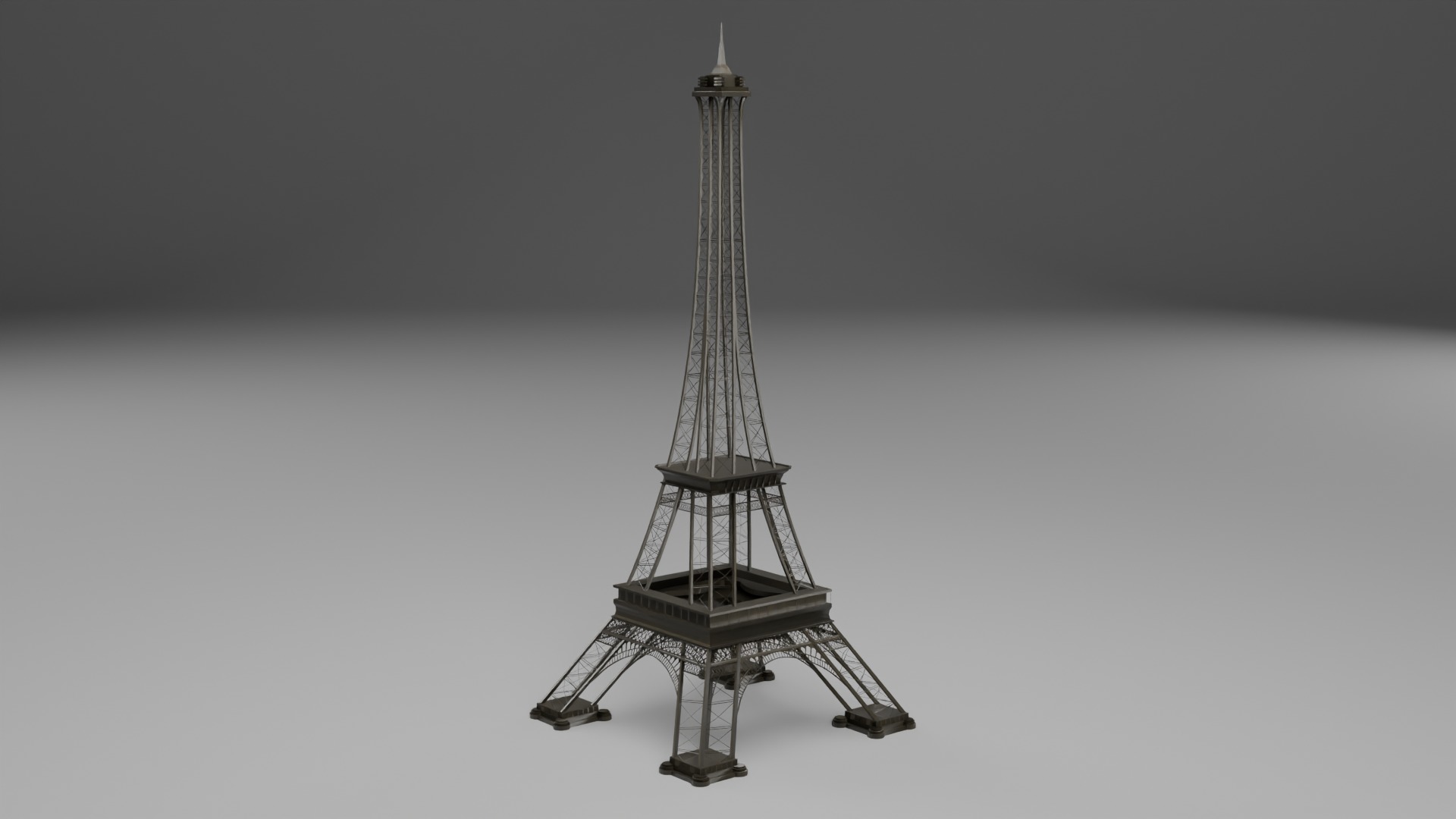 Low Poly Eiffel Tower Low-poly 3D model_2