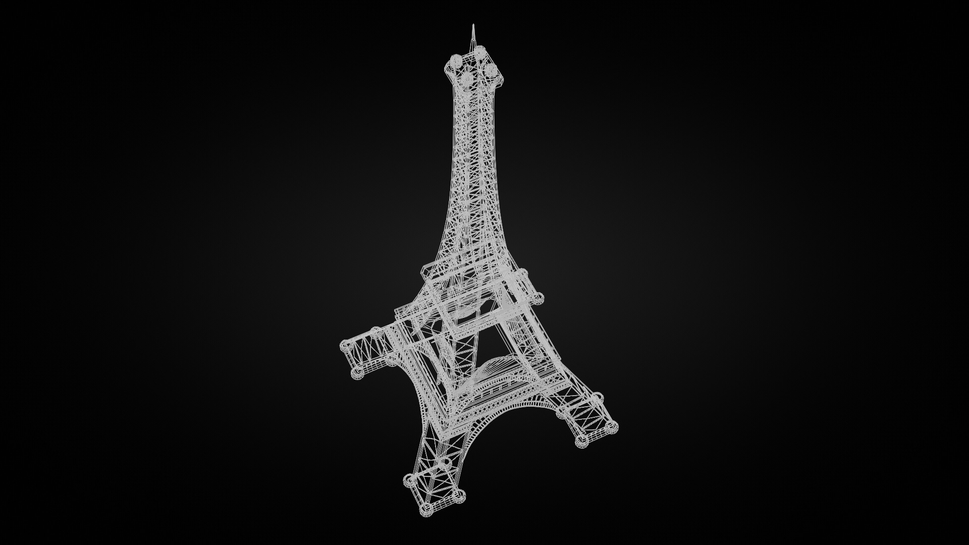 Low Poly Eiffel Tower Low-poly 3D model_3
