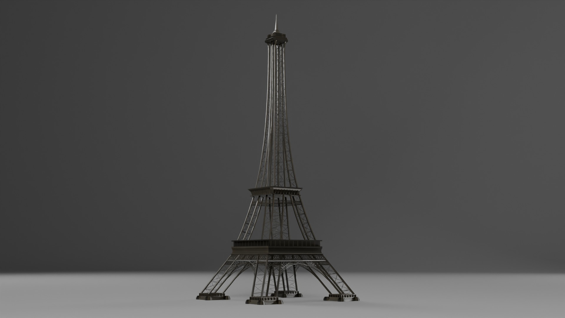 Low Poly Eiffel Tower Low-poly 3D model_8