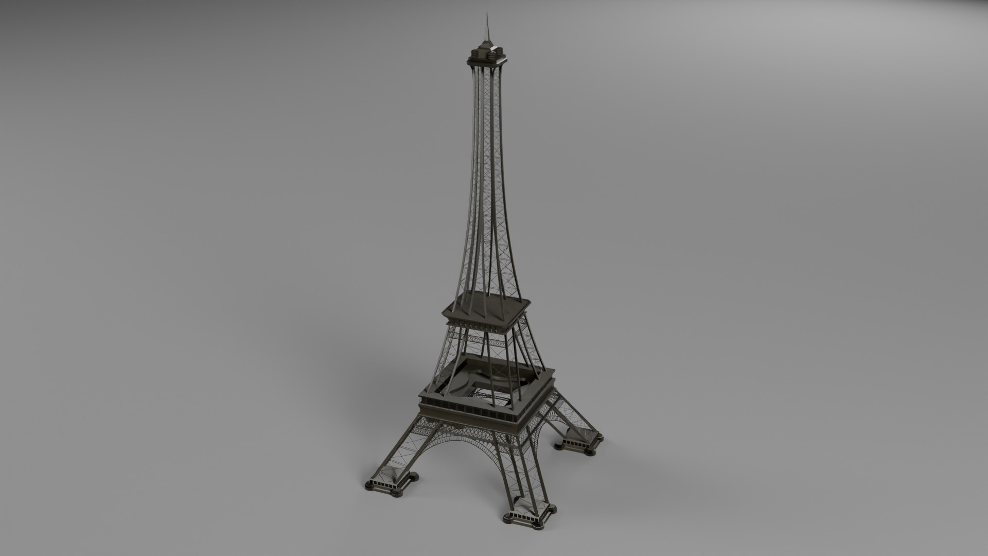 Low Poly Eiffel Tower Low-poly 3D model_5