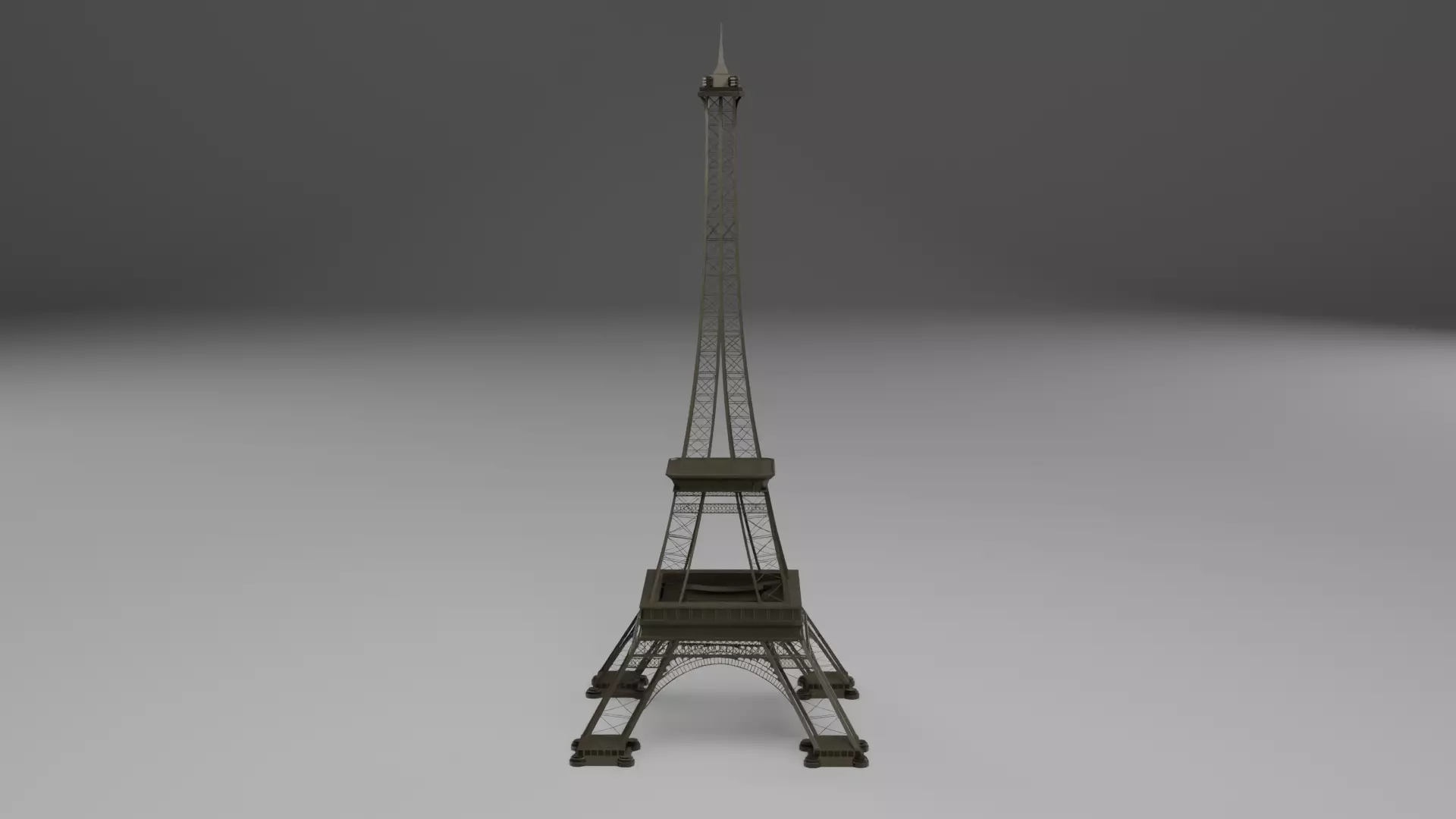 Low Poly Eiffel Tower Low-poly 3D model_0