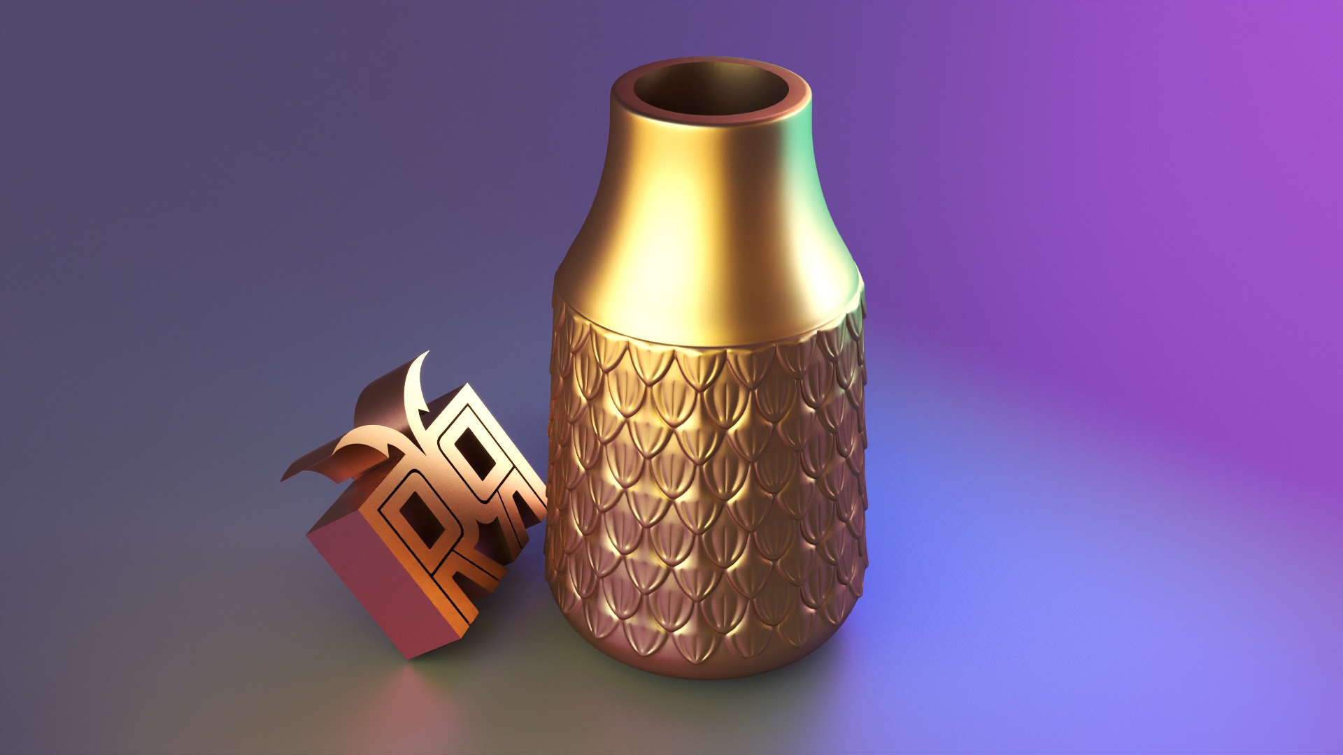 Luxury patterned vase 3D print model_9