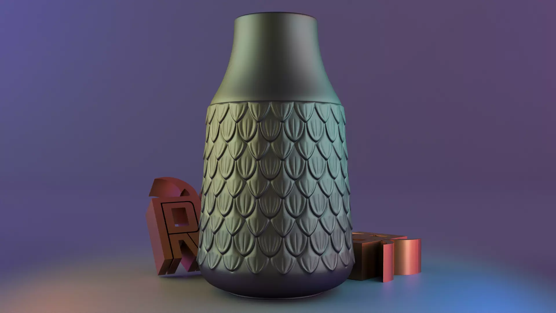 Luxury patterned vase 3D print model_0