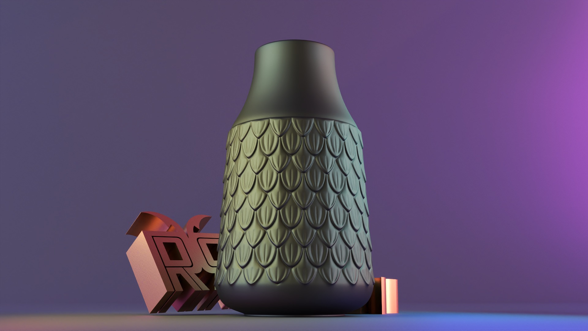 Luxury patterned vase 3D print model_4