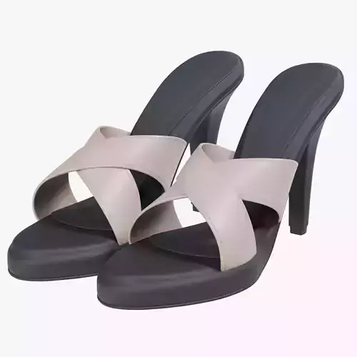 womenslipper 06 Low-poly 3D model