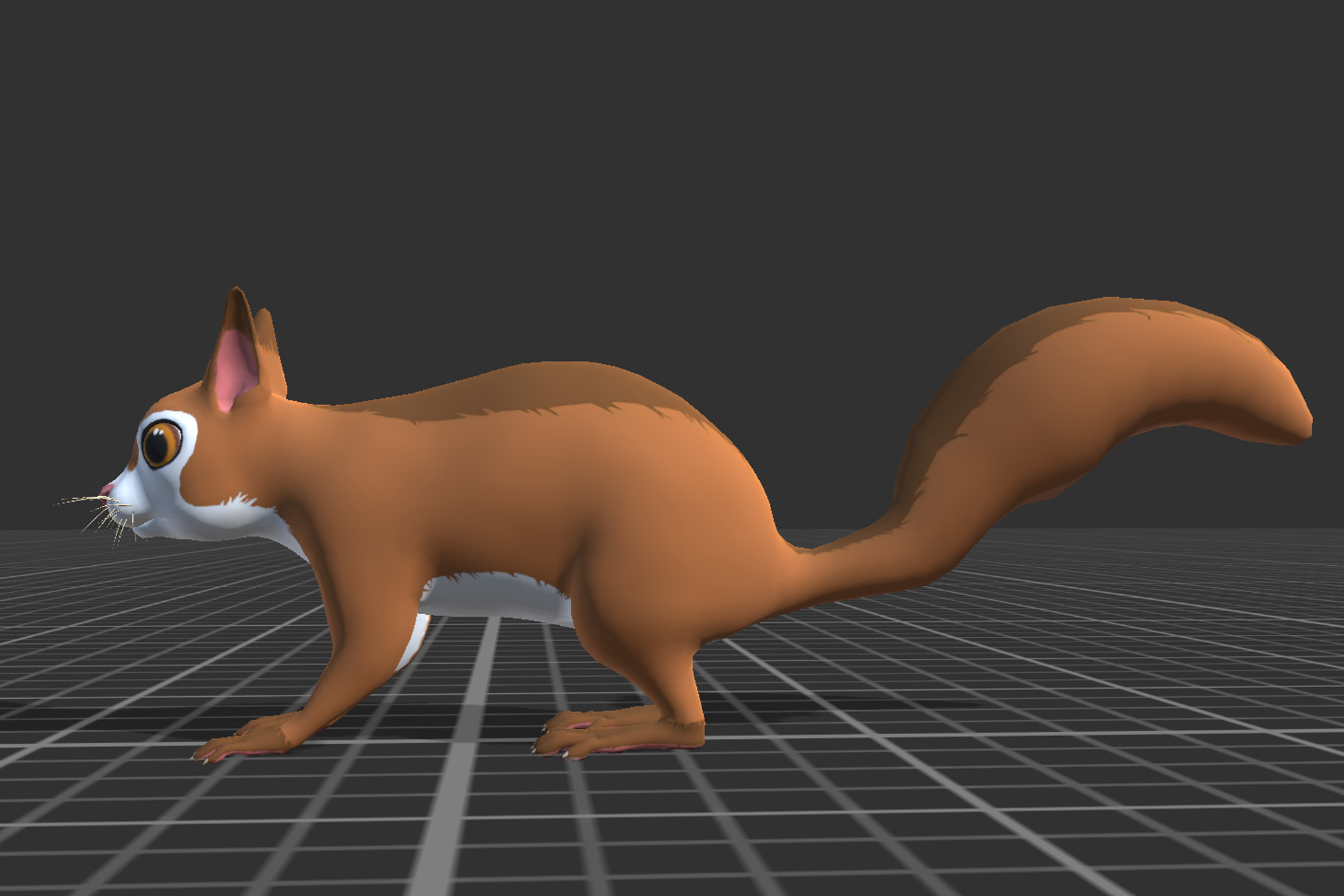 Cartoon Squirrel Low-poly 3D model_2