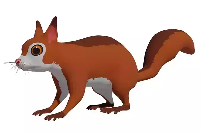 Cartoon Squirrel Low-poly 3D model