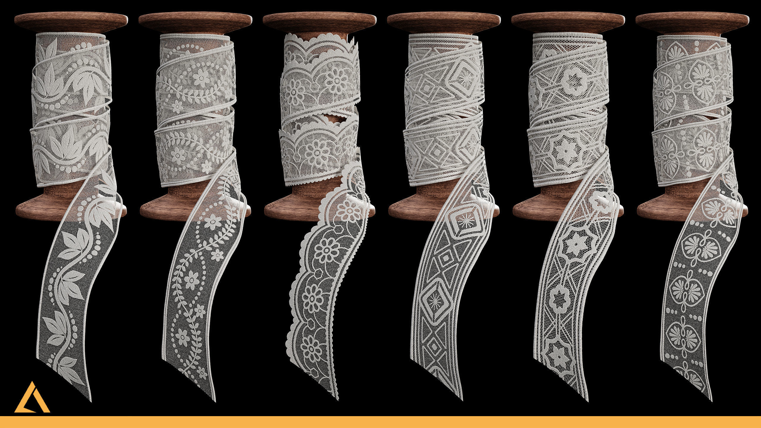 50 Lace Fabric Trim Materials SBSR and Texture  VOL02 Texture_9