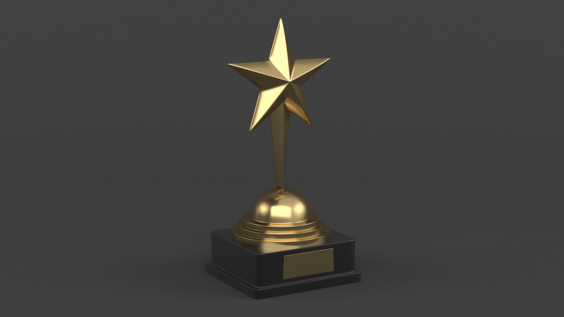 Gold Trophy Cups 3D model_4