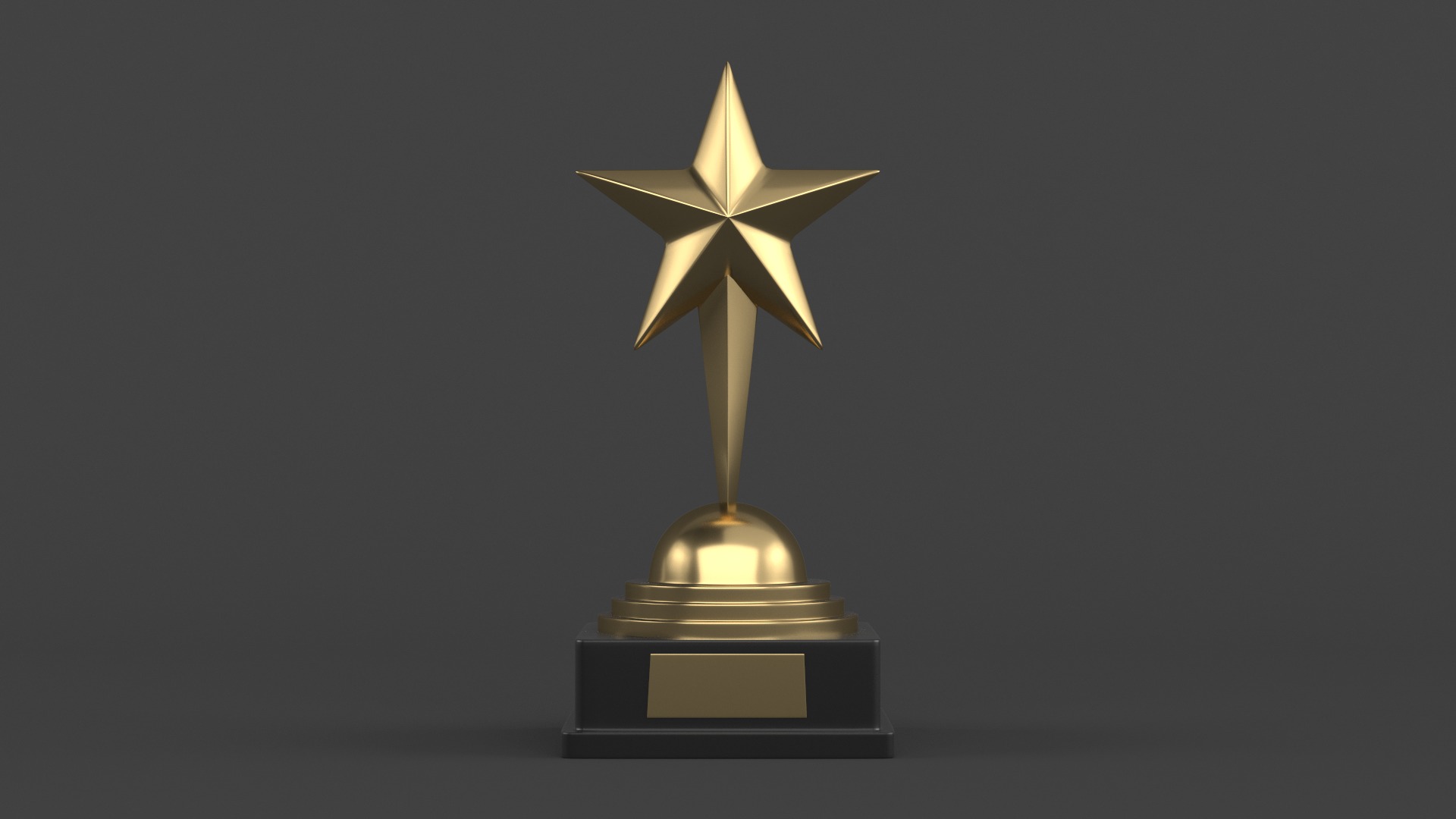 Gold Trophy Cups 3D model_3