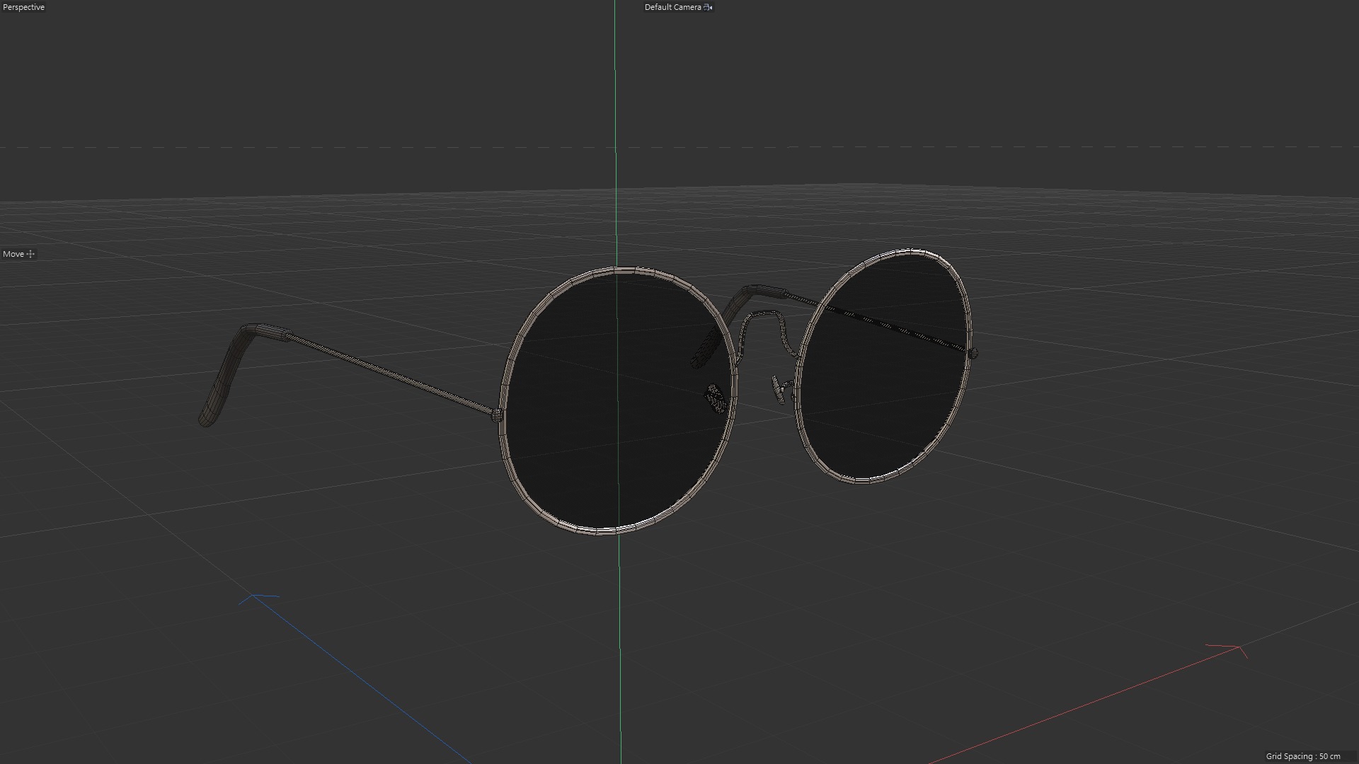 Retro glasses Low-poly 3D model_9