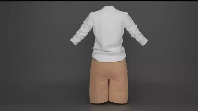 street shirt and short model in Marvelous Designer
