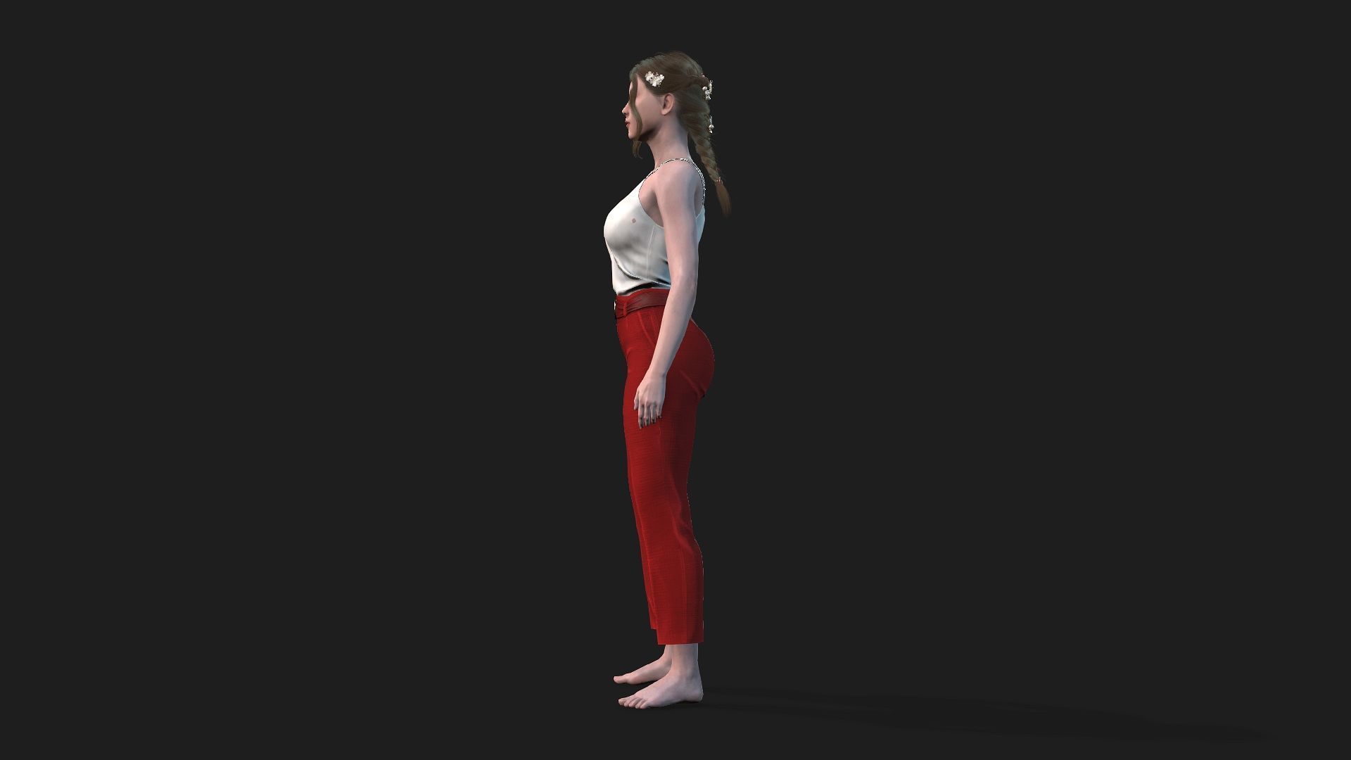 Realistic 3D Model of a Girl 3D model_3