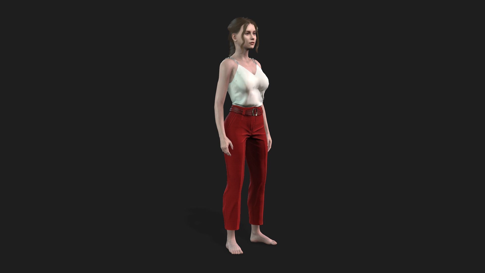 Realistic 3D Model of a Girl 3D model_8