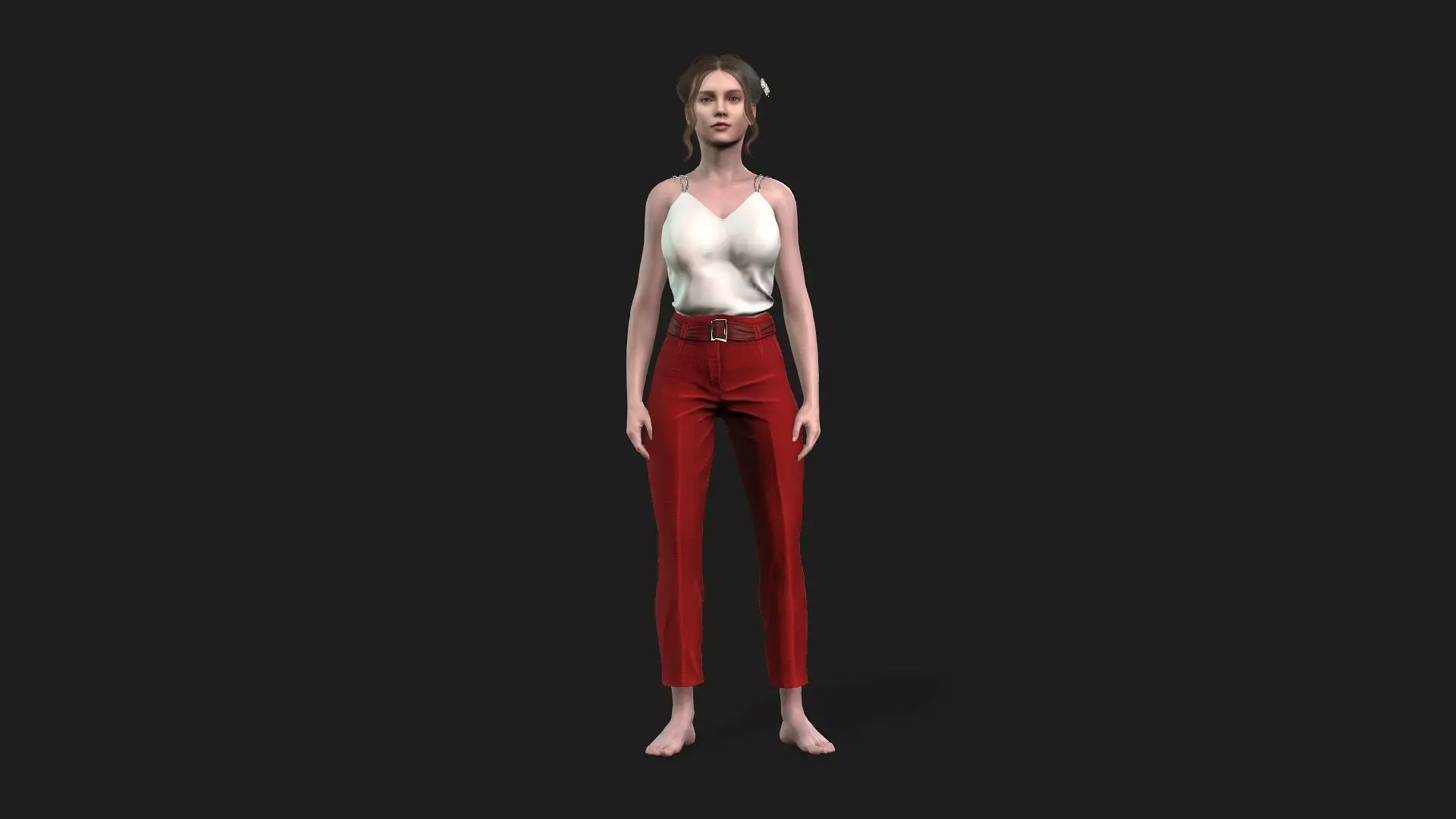 Realistic 3D Model of a Girl 3D model_0