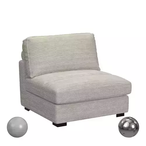 Arizona Modular Armless Chair In Steno Beige 3D model