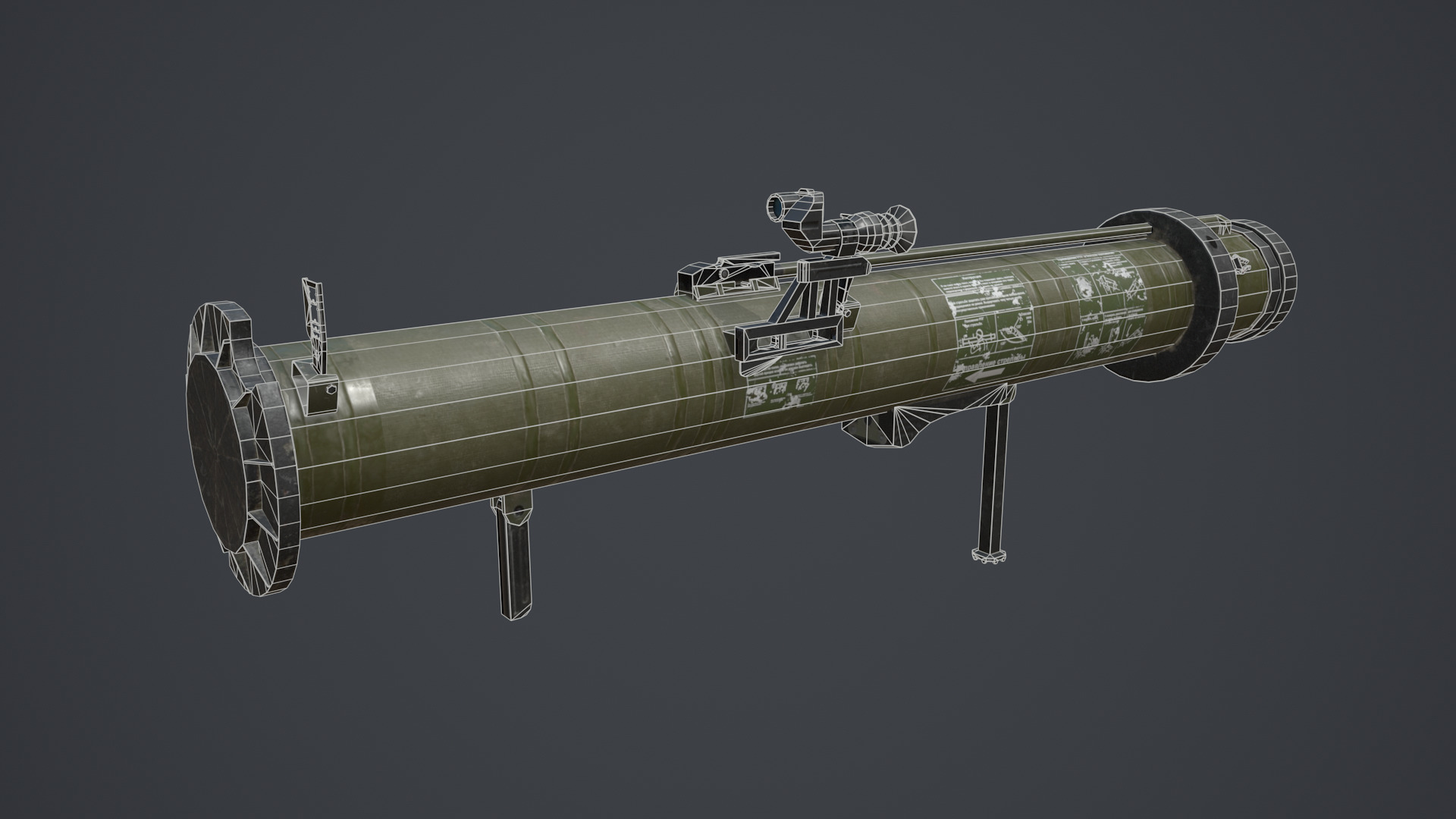 RPG-28 klyukva Low-poly 3D model_7
