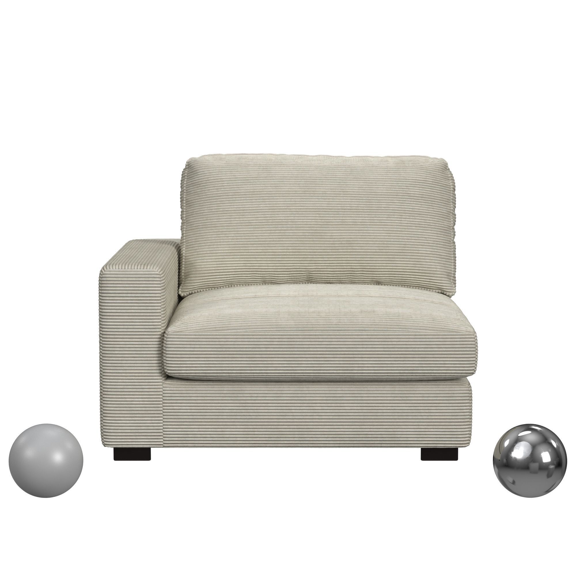 Arizona Modular LHF Armchair In Steno Beige 3D model_1