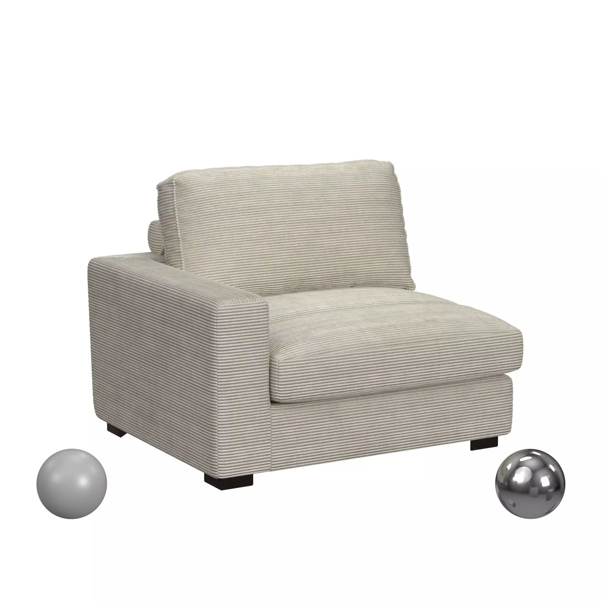 Arizona Modular LHF Armchair In Steno Beige 3D model_0