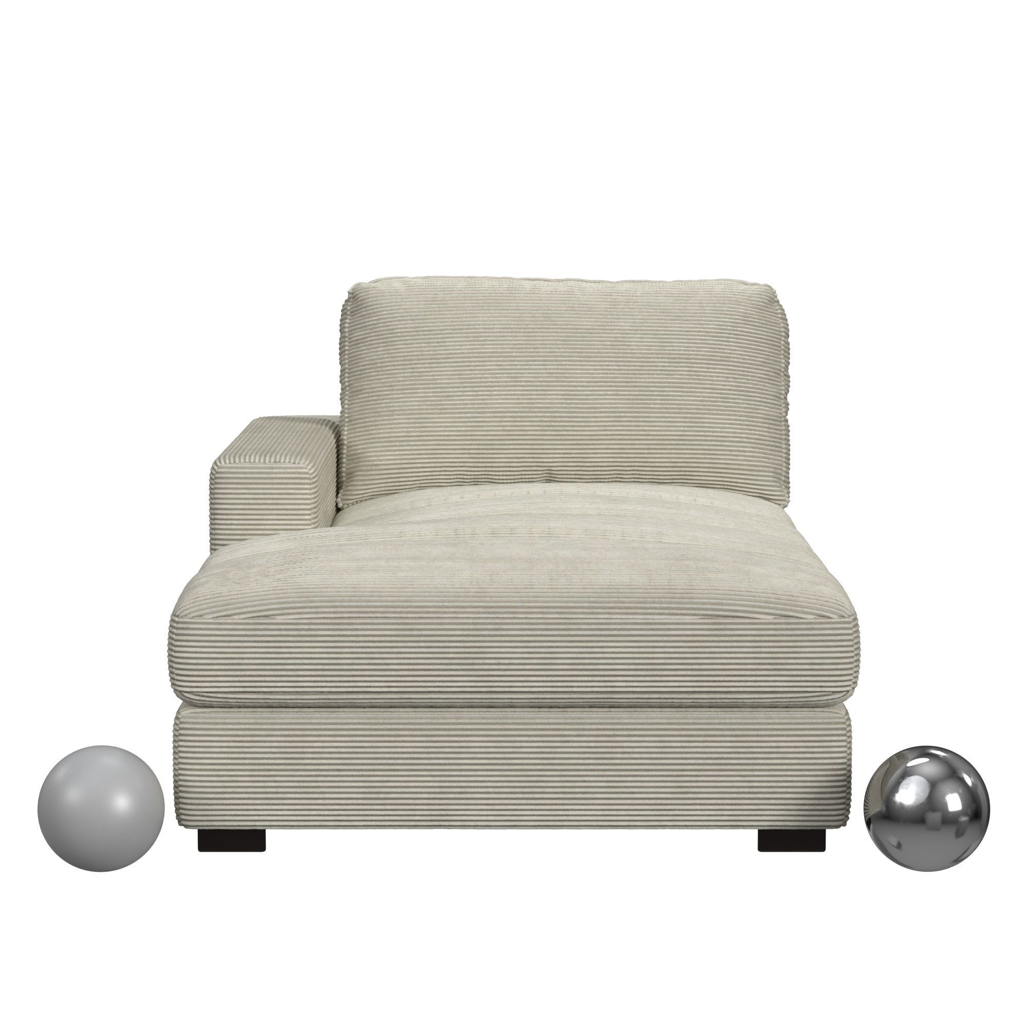 Arizona Modular LHF Chaise In Steno Beige 3D model_1