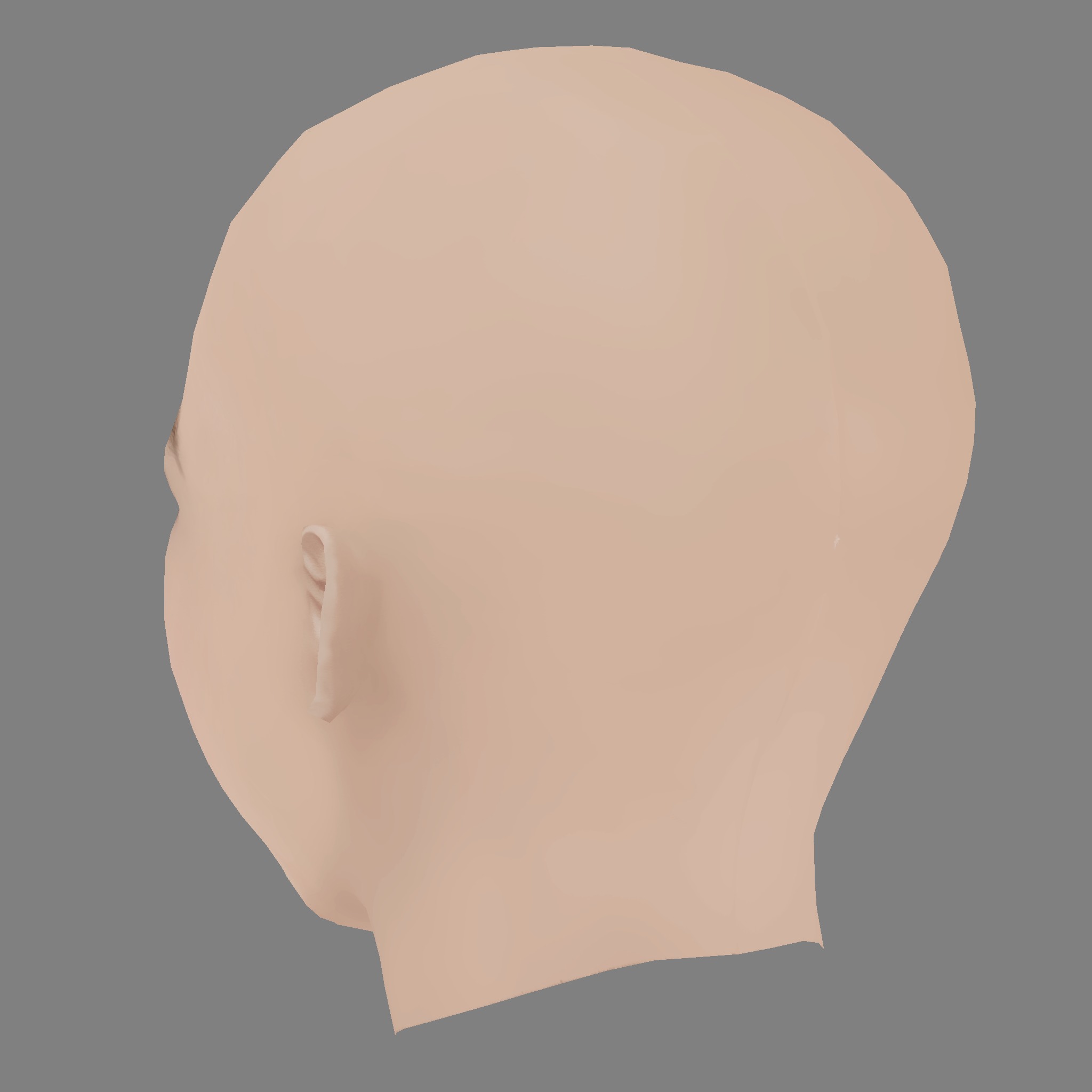 Pretty Child Head 02 - No Hair - Low poly head for game Low-poly 3D model_4