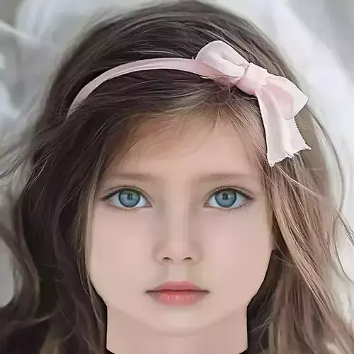 Pretty Child Head 02 - No Hair - Low poly head for game Low-poly 3D model