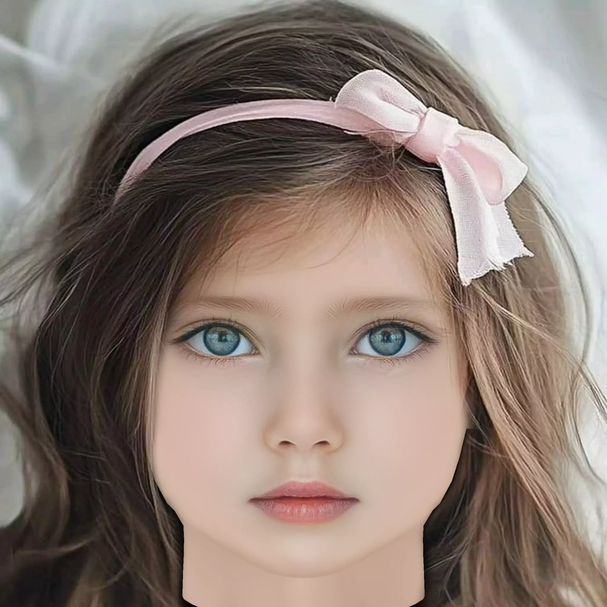 Pretty Child Head 02 - No Hair - Low poly head for game Low-poly 3D model_0