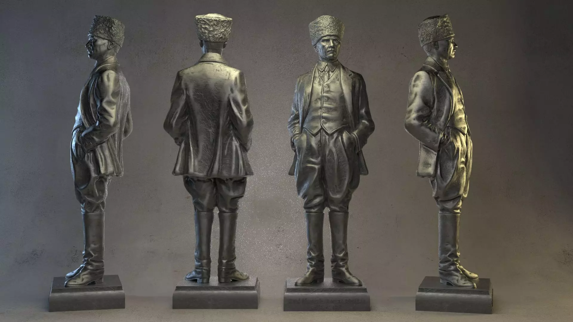 Gazi Mustafa Kemal Ataturk Statue 3D print model_0